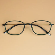 Carica l&#39;immagine nel visualizzatore di Gallery, Montature per occhiali ellittiche piccole Hipster Uomo Donna Occhiali per computer Occhiali da vista per miopia in acciaio al carbonio in acciaio al tungsteno