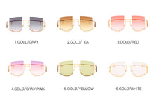 Carica l&#39;immagine nel visualizzatore di Gallery, Hollow Out Oversized Women Square Sunglasses 2023 Brand Designer Men Sun Glasses Big Frame Oculos De Sol Feminino Sunglasses