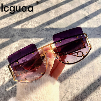 Hollow Out Oversized Women Square Sunglasses 2023 Brand Designer Men Sun Glasses Big Frame Oculos De Sol Feminino Sunglasses