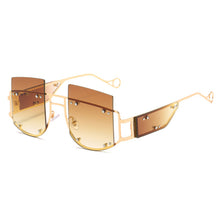 Carica l&#39;immagine nel visualizzatore di Gallery, Hollow Out Oversized Women Square Sunglasses 2023 Brand Designer Men Sun Glasses Big Frame Oculos De Sol Feminino Sunglasses