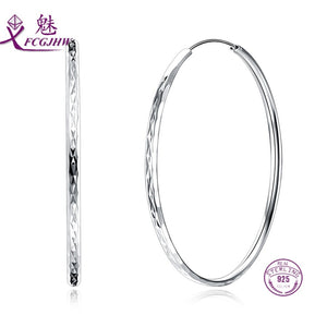 Hoop Earrings for Women Sterling Silver 925 Fine jewelry Statement BOHO Bohemia Simple For Girls Party Valentines D Gift
