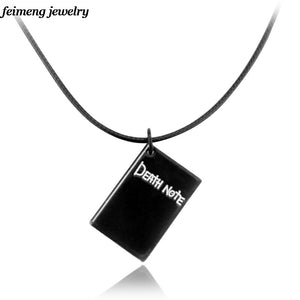 Hot Anime Death Note Black Book Shape Pendant&Necklace with Black Leather Cospl Jewelry New Arrival Fashion
