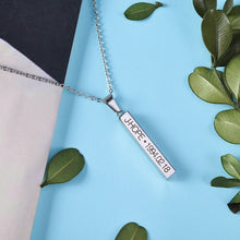 Carica l&#39;immagine nel visualizzatore di Gallery, Hot BTS Members Name Date Cuboid Bar Pendant Necklace Fashion Jewelry Silver Titanium Chain Necklaces &amp; Pendants for Fans