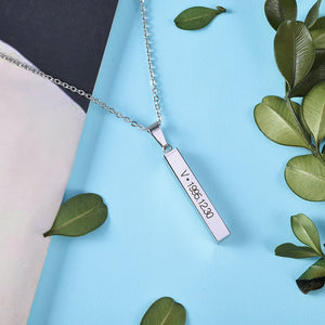 Hot BTS Members Name Date Cuboid Bar Pendant Necklace Fashion Jewelry Silver Titanium Chain Necklaces & Pendants for Fans