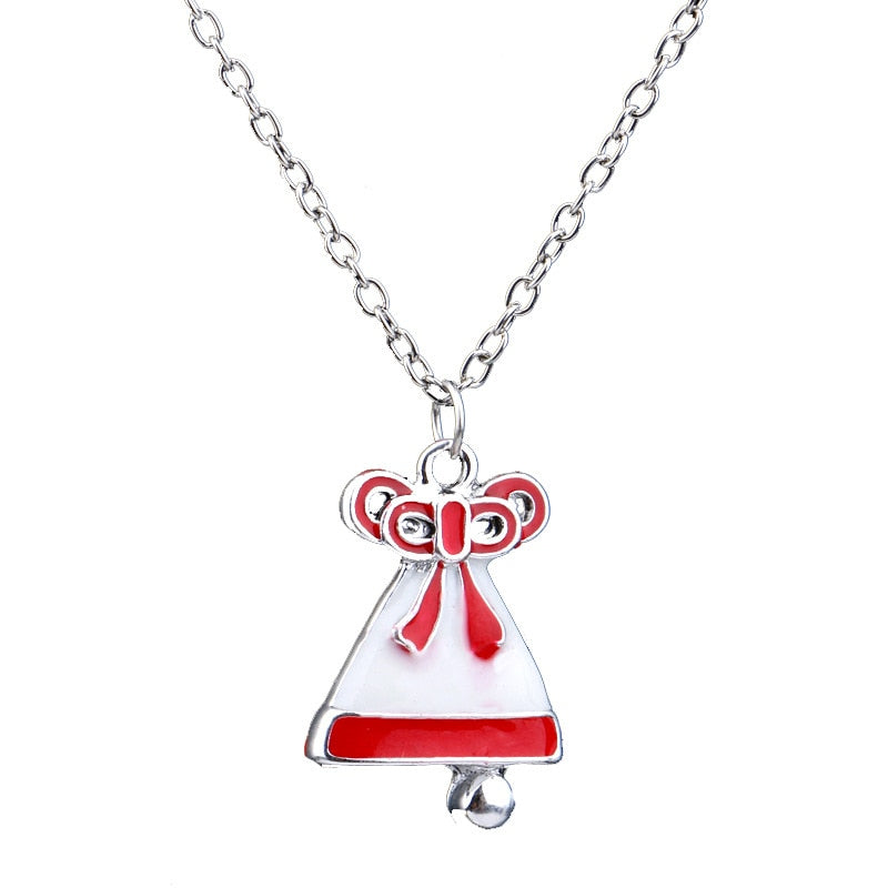 Hot Christmas Halloween Funny Christmas Series Necklace Santa Claus Christmas Tree Boots Bell Donut Pendant Decoration Jewelry