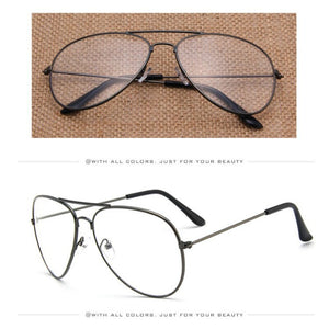 Hot Classic Clear Glasses Gold Frame Vintage Sunglass Women Men Optical Aviation Eyeglasses Transparent Clear Oculos De Grau