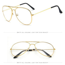 Load image into Gallery viewer, Classic Clear Glasses Gold Frame Vintage Sunglass Women Men Optical Aviation Eyeglasses Transparent Clear