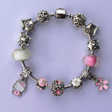 Carica l'immagine nel visualizzatore di Gallery, Hot Cute Cat Kitty Charms Fit Original Bracelet Bangle Pink Murano Glass Beads Bracelets for Women Lady Girls DIY Jewelry Gift