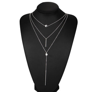 Hot Fashion Gold Choker Multi Layer Necklace Tiny Sequins Moon Cross Pendant Necklace For Women Bohemian Jewelry Ethnic Collar