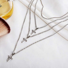 Carica l&#39;immagine nel visualizzatore di Gallery, Hot Fashion Gold Choker Multi Layer Necklace Tiny Sequins Moon Cross Pendant Necklace For Women Bohemian Jewelry Ethnic Collar