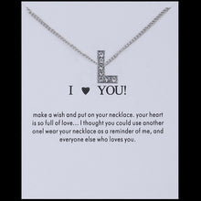 Carica l&#39;immagine nel visualizzatore di Gallery, Hot Fashion Silvery Charms Necklace crystal Pendant letters For Women Jewelry Personalized Letters Necklaces