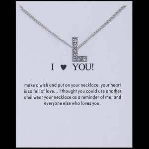 Hot Fashion Silvery Charms Necklace crystal Pendant letters For Women Jewelry Personalized Letters Necklaces
