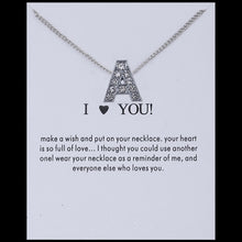 Carica l&#39;immagine nel visualizzatore di Gallery, Hot Fashion Silvery Charms Necklace crystal Pendant letters For Women Jewelry Personalized Letters Necklaces