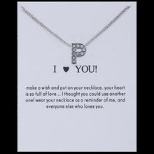 Carica l&#39;immagine nel visualizzatore di Gallery, Hot Fashion Silvery Charms Necklace crystal Pendant letters For Women Jewelry Personalized Letters Necklaces
