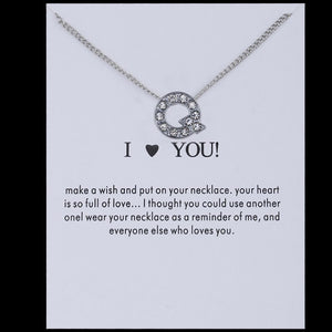 Hot Fashion Silvery Charms Necklace crystal Pendant letters For Women Jewelry Personalized Letters Necklaces