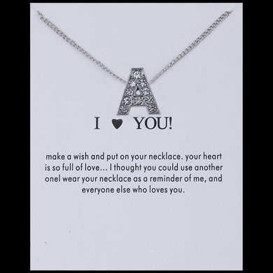Hot Fashion Silvery Charms Necklace crystal Pendant letters For Women Jewelry Personalized Letters Necklaces
