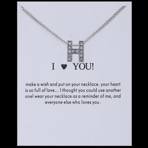 Hot Fashion Silvery Charms Necklace crystal Pendant letters For Women Jewelry Personalized Letters Necklaces