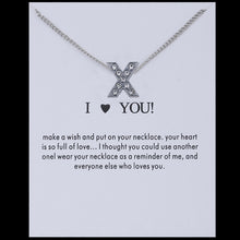 Carica l&#39;immagine nel visualizzatore di Gallery, Hot Fashion Silvery Charms Necklace crystal Pendant letters For Women Jewelry Personalized Letters Necklaces