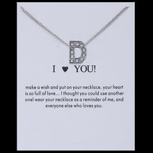 Carica l&#39;immagine nel visualizzatore di Gallery, Hot Fashion Silvery Charms Necklace crystal Pendant letters For Women Jewelry Personalized Letters Necklaces