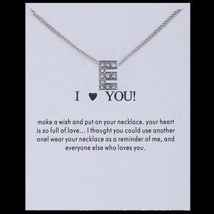 Hot Fashion Silvery Charms Necklace crystal Pendant letters For Women Jewelry Personalized Letters Necklaces