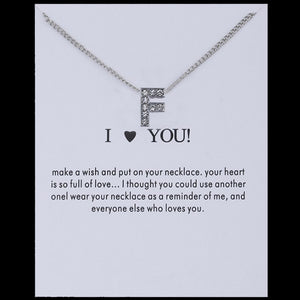 Hot Fashion Silvery Charms Necklace crystal Pendant letters For Women Jewelry Personalized Letters Necklaces