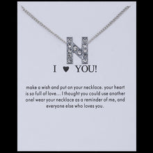 Carica l&#39;immagine nel visualizzatore di Gallery, Hot Fashion Silvery Charms Necklace crystal Pendant letters For Women Jewelry Personalized Letters Necklaces