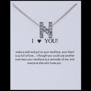Hot Fashion Silvery Charms Necklace crystal Pendant letters For Women Jewelry Personalized Letters Necklaces