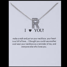 Carica l&#39;immagine nel visualizzatore di Gallery, Hot Fashion Silvery Charms Necklace crystal Pendant letters For Women Jewelry Personalized Letters Necklaces