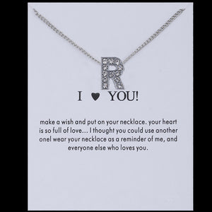 Hot Fashion Silvery Charms Necklace crystal Pendant letters For Women Jewelry Personalized Letters Necklaces