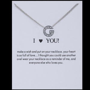 Hot Fashion Silvery Charms Necklace crystal Pendant letters For Women Jewelry Personalized Letters Necklaces