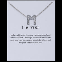 Carica l&#39;immagine nel visualizzatore di Gallery, Hot Fashion Silvery Charms Necklace crystal Pendant letters For Women Jewelry Personalized Letters Necklaces