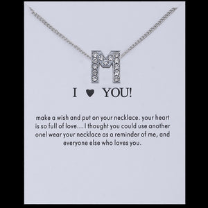 Hot Fashion Silvery Charms Necklace crystal Pendant letters For Women Jewelry Personalized Letters Necklaces