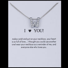 Carica l&#39;immagine nel visualizzatore di Gallery, Hot Fashion Silvery Charms Necklace crystal Pendant letters For Women Jewelry Personalized Letters Necklaces