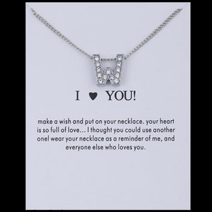 Hot Fashion Silvery Charms Necklace crystal Pendant letters For Women Jewelry Personalized Letters Necklaces