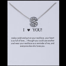 Carica l&#39;immagine nel visualizzatore di Gallery, Hot Fashion Silvery Charms Necklace crystal Pendant letters For Women Jewelry Personalized Letters Necklaces