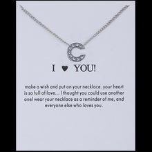 Carica l&#39;immagine nel visualizzatore di Gallery, Hot Fashion Silvery Charms Necklace crystal Pendant letters For Women Jewelry Personalized Letters Necklaces