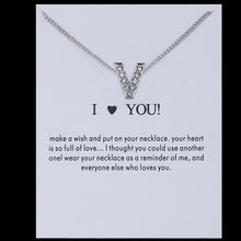 Carica l&#39;immagine nel visualizzatore di Gallery, Hot Fashion Silvery Charms Necklace crystal Pendant letters For Women Jewelry Personalized Letters Necklaces