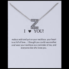 Carica l&#39;immagine nel visualizzatore di Gallery, Hot Fashion Silvery Charms Necklace crystal Pendant letters For Women Jewelry Personalized Letters Necklaces