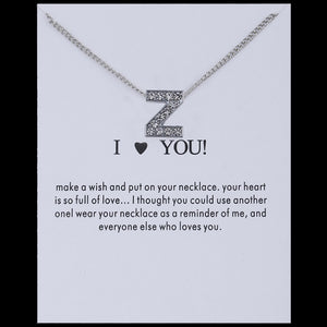 Hot Fashion Silvery Charms Necklace crystal Pendant letters For Women Jewelry Personalized Letters Necklaces