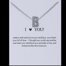 Carica l&#39;immagine nel visualizzatore di Gallery, Hot Fashion Silvery Charms Necklace crystal Pendant letters For Women Jewelry Personalized Letters Necklaces
