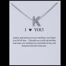 Carica l&#39;immagine nel visualizzatore di Gallery, Hot Fashion Silvery Charms Necklace crystal Pendant letters For Women Jewelry Personalized Letters Necklaces