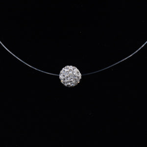 Female Transparent Fishing Line Necklace Silver Color Invisible Chain Necklace For Women Rhinestone Choker Necklace Collier