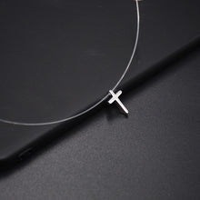 Load image into Gallery viewer, Female Transparent Fishing Line Necklace Silver Color Invisible Chain Necklace For Women Rhinestone Choker Necklace Collier