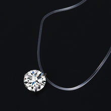 Load image into Gallery viewer, Female Transparent Fishing Line Necklace Silver Color Invisible Chain Necklace For Women Rhinestone Choker Necklace Collier