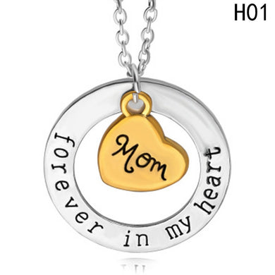 Hot Mother's D Gift Mom Dad forever in my heart necklace son daughter love heart pendant necklace sister brother jewelry gift