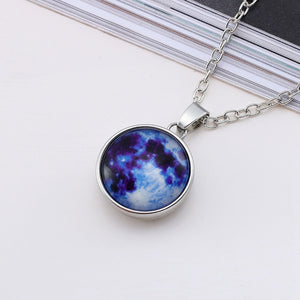 Hot New Arrival Glowing Jewelry Full Moon Necklace Handmade Glass Dome Lunar Eclipse Necklace Glow In The Dark Pendant Jewelry