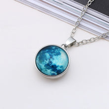 Carica l&#39;immagine nel visualizzatore di Gallery, Hot New Arrival Glowing Jewelry Full Moon Necklace Handmade Glass Dome Lunar Eclipse Necklace Glow In The Dark Pendant Jewelry