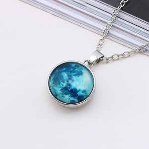Hot New Arrival Glowing Jewelry Full Moon Necklace Handmade Glass Dome Lunar Eclipse Necklace Glow In The Dark Pendant Jewelry