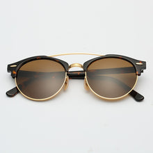 Load image into Gallery viewer, Round Acetate Tortoise Frame Men Sunglasses Lunettes Soleil Femme UV400 Women Sun Glasses Mirror Brown Glass Lenses