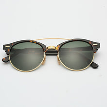 Load image into Gallery viewer, Round Acetate Tortoise Frame Men Sunglasses Lunettes Soleil Femme UV400 Women Sun Glasses Mirror Brown Glass Lenses